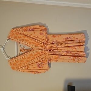 Orange floral dress